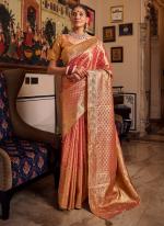 Tissue Silk Orange Wedding Wear Swaroski Work Saree